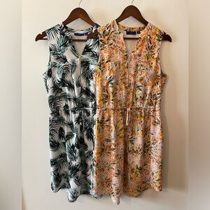 Set of 2 Cinched Waist Dresses with POCKETS!